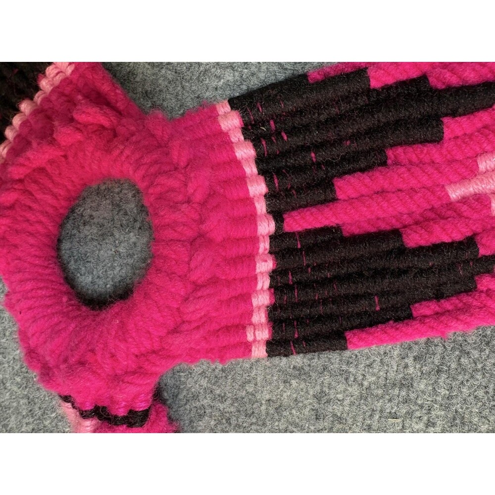 Pony Mohair Breast Collar Pink Black Woven Western Horse Tack Leather Straps - Picture 5 of 14